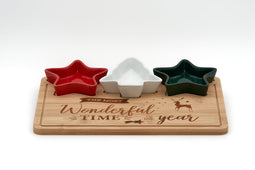 Serveerplank Hout met Schaaltjes - Kerstservies - Tapasplank