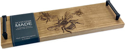 Serveerplank met stalen handvatten Bijen - 45x15 - Schots Eikenhout - Scottish Made