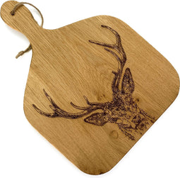 Serveerplank Peddel Edelhert Medium - 35x25 - Schots Eikenhout - Scottish Made
