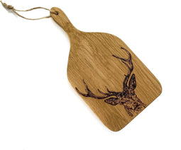 Serveerplank Peddel Edelhert Small - 30x15 - Schots Eikenhout - Scottish Made