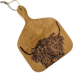 Serveerplank Peddel Schotse Hooglander Medium - 35x25 - Schots Eikenhout - Scottish Made