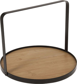 Serveerplateau Bamboe/Metaal, 35cm.