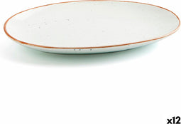 Serveerschaal Ariane Terra Ovalen Keramisch Beige (Ø 26 cm) (12 Stuks)