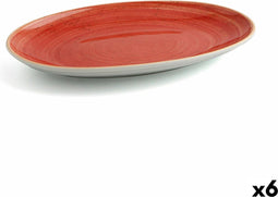 Serveerschaal Ariane Terra Ovalen Keramisch Rood (Ø 32 cm) (6 Stuks)