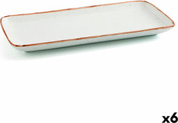 Serveerschaal Ariane Terra Rechthoekig Keramisch Beige (28 x 14 cm) (6 Stuks)
