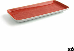 Serveerschaal Ariane Terra Rechthoekig Keramisch Rood (36 x 16,5 cm) (6 Stuks)