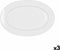 Serveerschaal Bidasoa Glacial Keramisch Wit (32 x 22 cm) (Pack 3x)