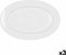 Serveerschaal Bidasoa Glacial Keramisch Wit (32 x 22 cm) (Pack 3x)