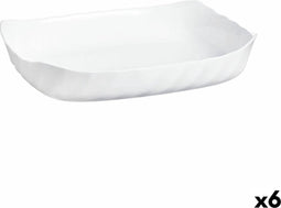 Serveerschaal Luminarc Smart Cuisine Rechthoekig Wit Glas 33 x 27 cm (6 Stuks)