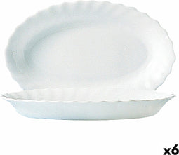 Serveerschaal Luminarc Trianon Wit Glas (Ø 35 cm) (6 Stuks)