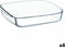 Serveerschaal Ô Cuisine Vierkant 25 x 22 x 5 cm Transparant Glas (6 Stuks)