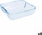 Serveerschaal Pyrex Classic Vierkant Transparant Glas 25 x 22 x 6 cm (6 Stuks)