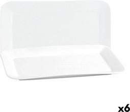 Serveerschaal Quid Basic Rechthoekig Keramisch Wit (6 Stuks) (31 x 18 cm)