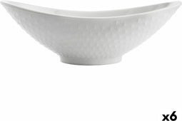 Serveerschaal Quid Gastro Ovalen Keramisch Wit (21,5 x 12,5 x 7 cm) (6 Stuks)