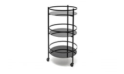 Serveerwagen - 48x96cm - 3 lagen - zwart Bar