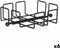 Servethouder Zwart Metaal 19,3 x 6,5 x 19,3 cm (6 Stuks)