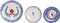 Serviesset DKD Home Decor Blauw Wit Rood Porselein Mediterrane 18 Onderdelen 27 x 27 x 3 cm (2 Stuks)