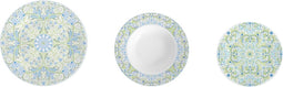 Serviesset DKD Home Decor Porselein Blauw Groen 18 Onderdelen