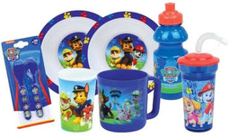 Serviesset - FUN HOUSE - PAW PATROL - Glas, 2 soepborden Ø16 cm, bestek, waterfles, beker en mok