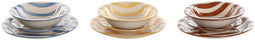 Serviesset Home ESPRIT Geel Blauw Rood Keramiek Strepen Mediterrane 27,5 x 27,5 x 2,8 cm 18 Onderdelen
