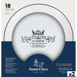 Serviesset Santa Clara Cuisine Porselein Rond 18 Onderdelen (2 Stuks)