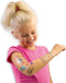 SES - 3 in 1 Glamour tattoos - zelf tatoeages maken - met 4 kleuren biologisch afbreekbare glitters, diamant steentjes en speciale huidlijm - knutselen meisjes