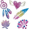 SES - 3 in 1 Glamour tattoos - zelf tatoeages maken - met 4 kleuren biologisch afbreekbare glitters, diamant steentjes en speciale huidlijm - knutselen meisjes