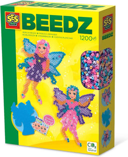 SES Beedz - Elfjes - 1200 strijkkralen - met legbord en glitter stickers - PVC vrij