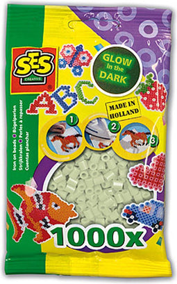 SES Beedz - Strijkkralen - Glow in the dark - 1000 stuks - PVC vrij - strijkparels