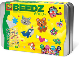 SES Beedz - Strijkkralen - Luxe sorteer box - 6000 strijkkralen - met stickervel - in handige sorteerbox met vakjes - PVC vrij