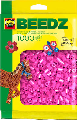 SES Beedz - Strijkkralen - Neon Roze - 1000 stuks - PVC vrij - strijkparels