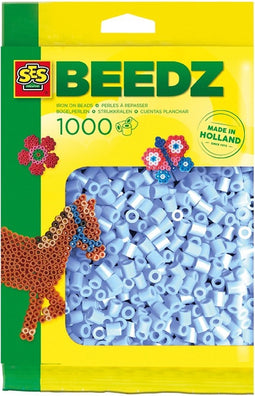 SES Beedz - Strijkkralen op Kleur - Lichtblauw - Gesorteerd - 1000 stuks - PVC vrij - Universeel - strijkparels