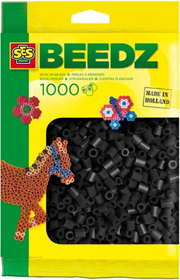 SES Beedz - Strijkkralen - Zwart - 1000 stuks - PVC vrij - strijkparels