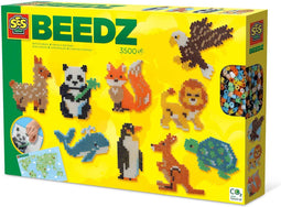 SES Beedz - Wereld dieren - 3500 strijkkralen - met legbord en wereldkaart - PVC vrij - strijkkralen jongens