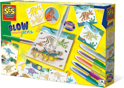 SES - Blow airbrush pens - Dinos magisch kleurveranderen - heldere kleuren - met bedrukte kaarten - maakt stoere dino's met skeletten - knutselen jongens - Dinosaurus Speelgoed