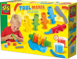SES Creative 00504 Klei met tools - Bepaal je eigen patroon met de klei-roller en versier je creaties met de 5 kleispuitjes - Met 2 potjes klei