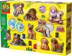 SES Creative 01294 Gieten en Schilderen - Honden - Creatieve Knutselset voor Kinderen vanaf 5 Jaar - Inclusief alles wat nodig is voor creatief spel - Perfect voor kinderen die van knutselen houden