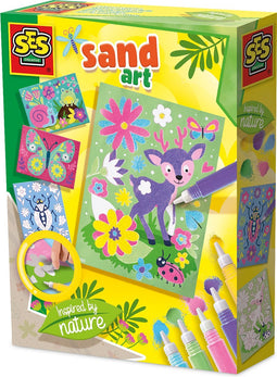 SES Creative 14037 Zandkunst met Kleuren - Geïnspireerd door de Natuur - Creatieve Knutselset voor Kinderen vanaf 3 Jaar - Inclusief alles wat nodig is voor creatief plezier - Perfect voor kleine kunstenaars