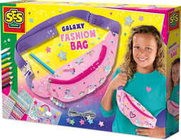 SES Creative 14774 Galactische Heuptas - Personaliseer een roze tas met stickers en kralen - Perfect voor creatieve mode