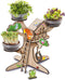 SES Creative 25202 - Houten boomhut kweekset - Kruiden plantjes kweken - Met speelgoed poppetjes en houten 3D boom - Spelen en leren