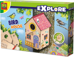 SES Creative 25209 Bouw je eigen vogelhuis - Knutsel en versier jouw vogelhuis - Knutselpakket