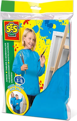 SES Creative kliederschort blauw 3 - 8 jaar One Size - Verfschort - Kinderschort