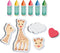 SES Creative - Sophie la girafe – Badkrijtjes met vormen - eindeloos speelplezier in bad - kleurrijke krijtjes – foam figuren – badspeelgoed – vanaf 24 maanden