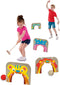 SES - Croquet and pittenzak gooien - 2-in-1 spellen - echt houten onderdelen met vrolijke illustraties - in handige bewaartas