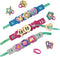 SES - Easy glitter ringen en armbanden - sieraden maken - kunststof kinderringen en echt houten bedels - met glitter - speelgoed 3 jaar