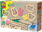SES - Eco - klei set met houten tools - 3 kleuren klei met houten rollers, klei vormpjes en boetseermessen - makkelijk uitwasbaar