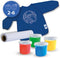 SES - Eco - vingerverf set met kliederschort - 100% recycled - 4 kleuren verf - inclusief papierrol - makkelijk uitwasbaar