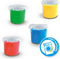SES - Eco - vingerverf set met kliederschort - 100% recycled - 4 kleuren verf - inclusief papierrol - makkelijk uitwasbaar