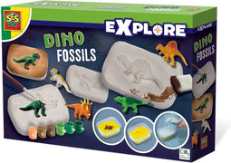 SES - Explore - Dino fossielen - maak zelf fossielen in gips - inclusief dino's, verf, gips en klei - Dinosaurus Speelgoed - Experimenteerdozen