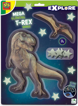 SES - Explore - Mega Glow T-Rex World - glow in the dark - met foam plakkers - leuke slaapkamer decoratie
